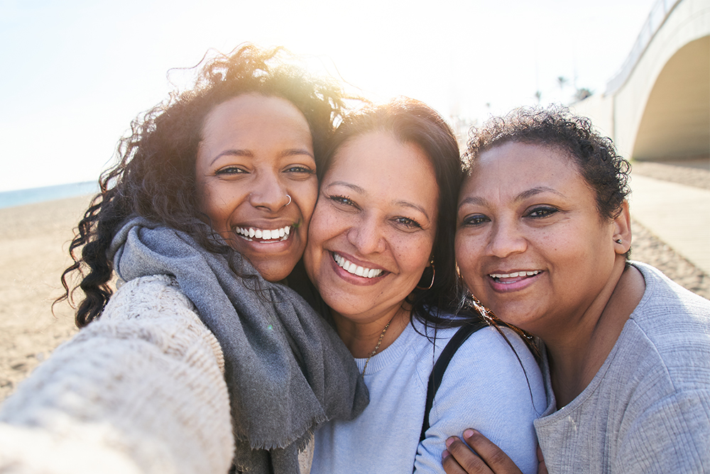 women taking selfie